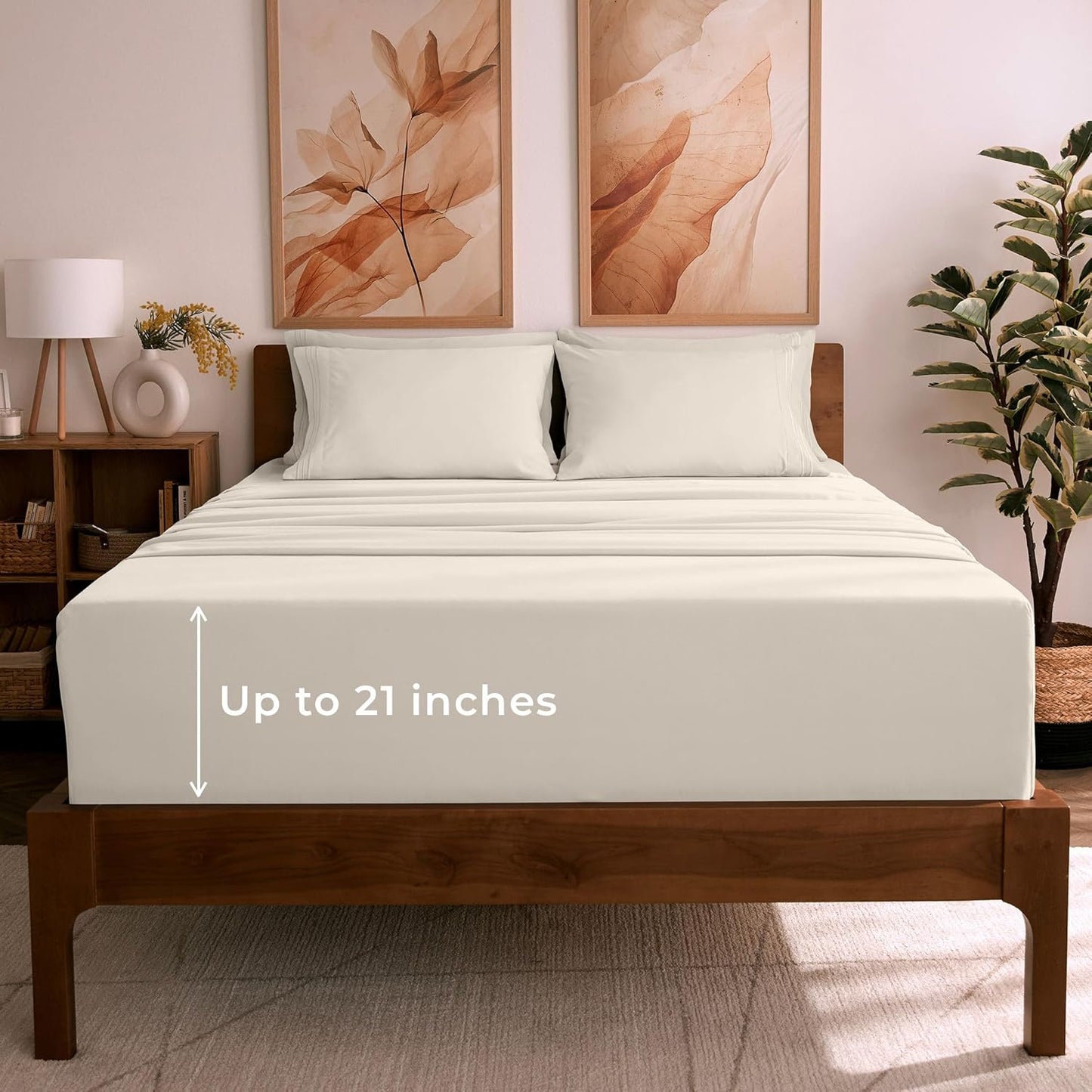 Mellanni King Sheet Set - 6-Piece Ultra Soft Cooling Sheets