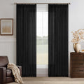 Black 90 Inch Linen Curtains with Pinch Pleat Design for Home