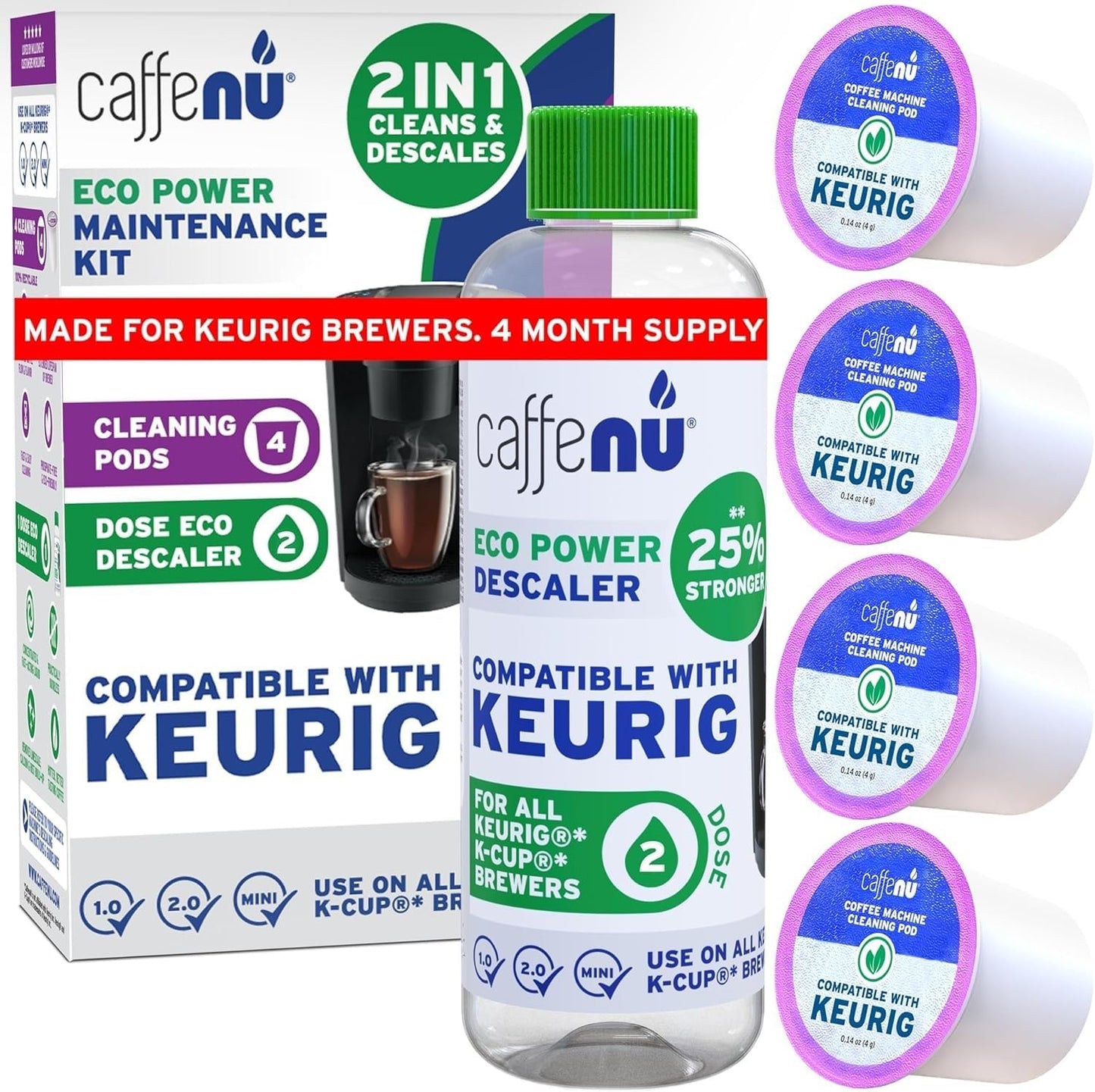 Better Coffee, 4x Cleaner Pods & Descaler