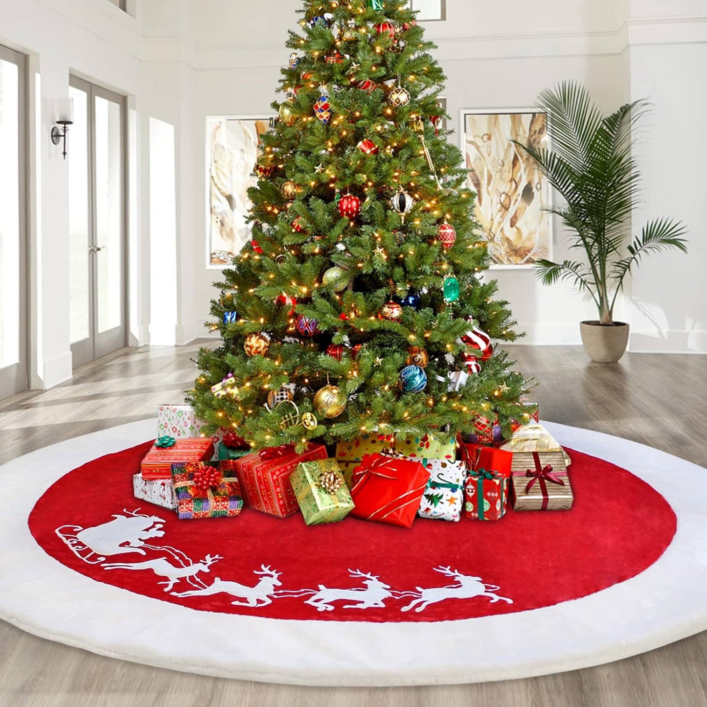 Luxurious 72 Inch Christmas Tree Skirt for Holiday Decor