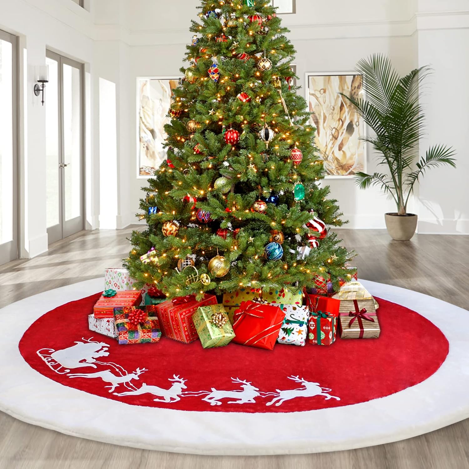 Luxurious 72 Inch Christmas Tree Skirt for Holiday Decor