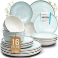 Stoneware dinnerware set 16 pcs for 4 - Mediterranean casual style