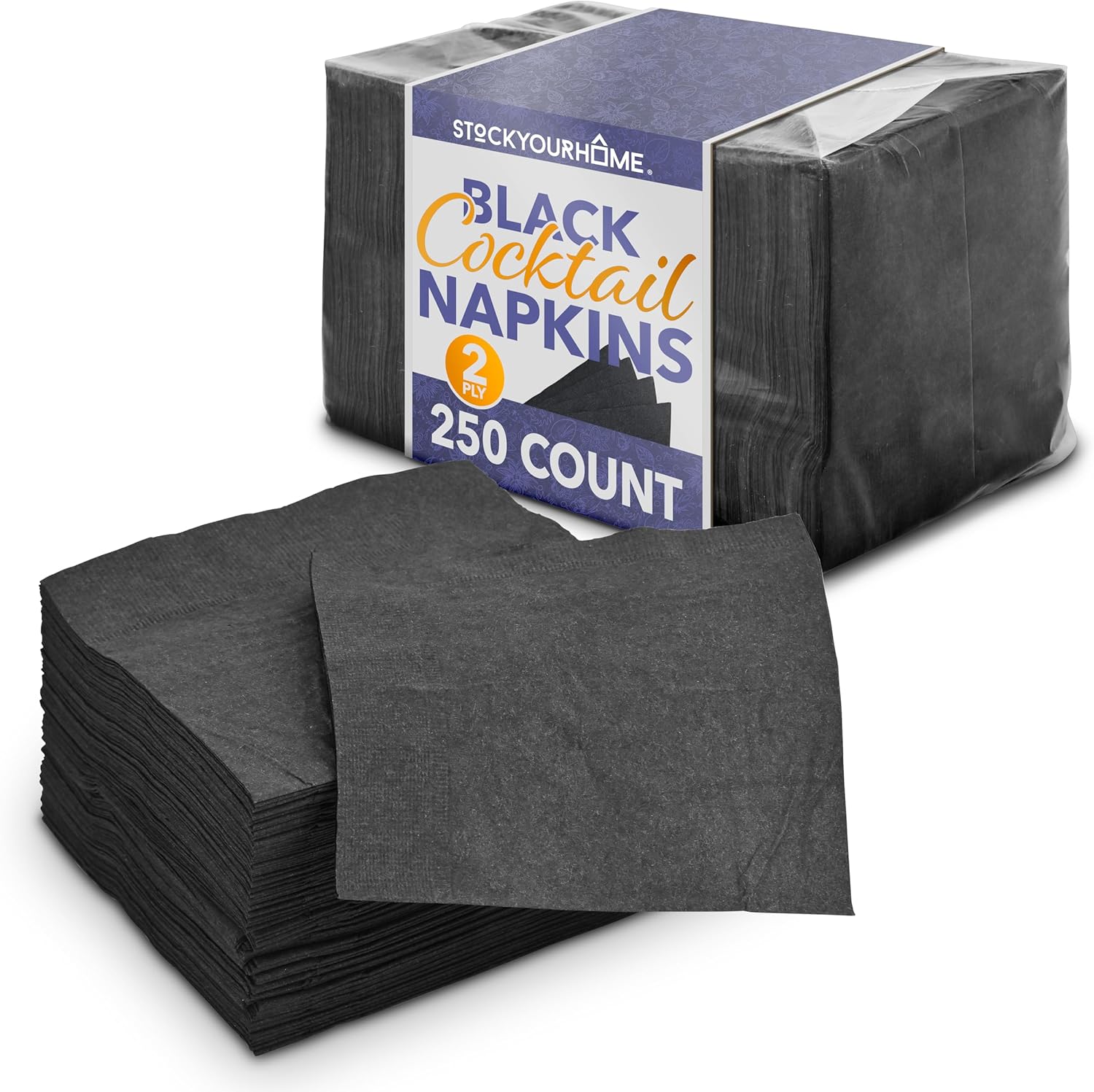 Stock Your Home: Black Cocktail Napkins Bulk - Perfect for Parties!