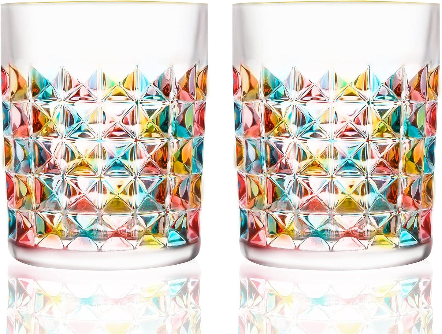 Vibrant 10oz Whiskey Glasses Set - SALADAYS