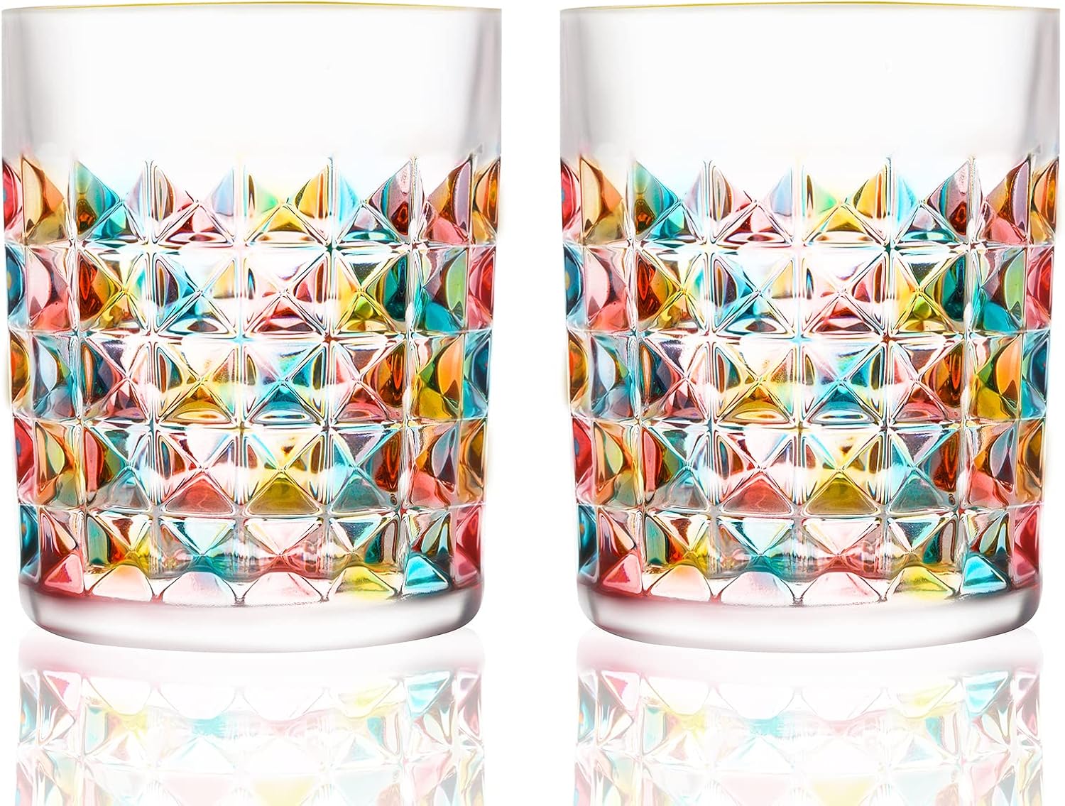 Vibrant 10oz Whiskey Glasses Set - SALADAYS