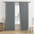 DUALIFE Dark Grey Room Darkening Curtains for Elegant Spaces
