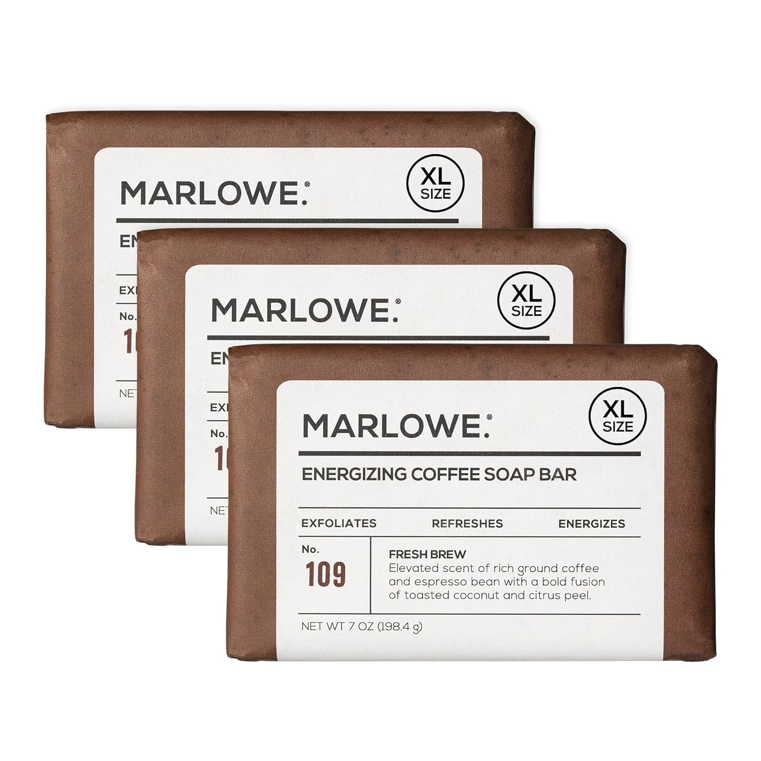 Marlowe No. 109 Coffee Bar Soap for Men - Energizing Exfoliation