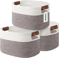 Cotton Rope Basket Storage Baskets with Handle 15x10x9 in - Set of 3