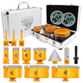 Tile Hole Saw Kit 15pcs - Diamond Core Drill Bits Set for Porcelain