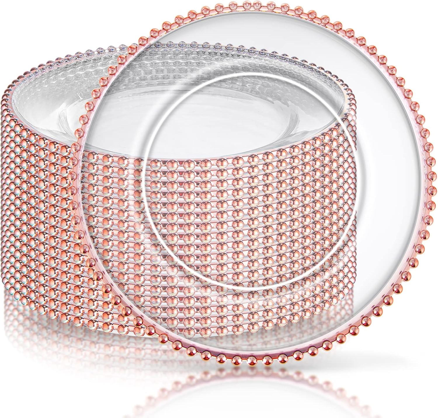 Shimmering Rose Gold Charger Plates Set