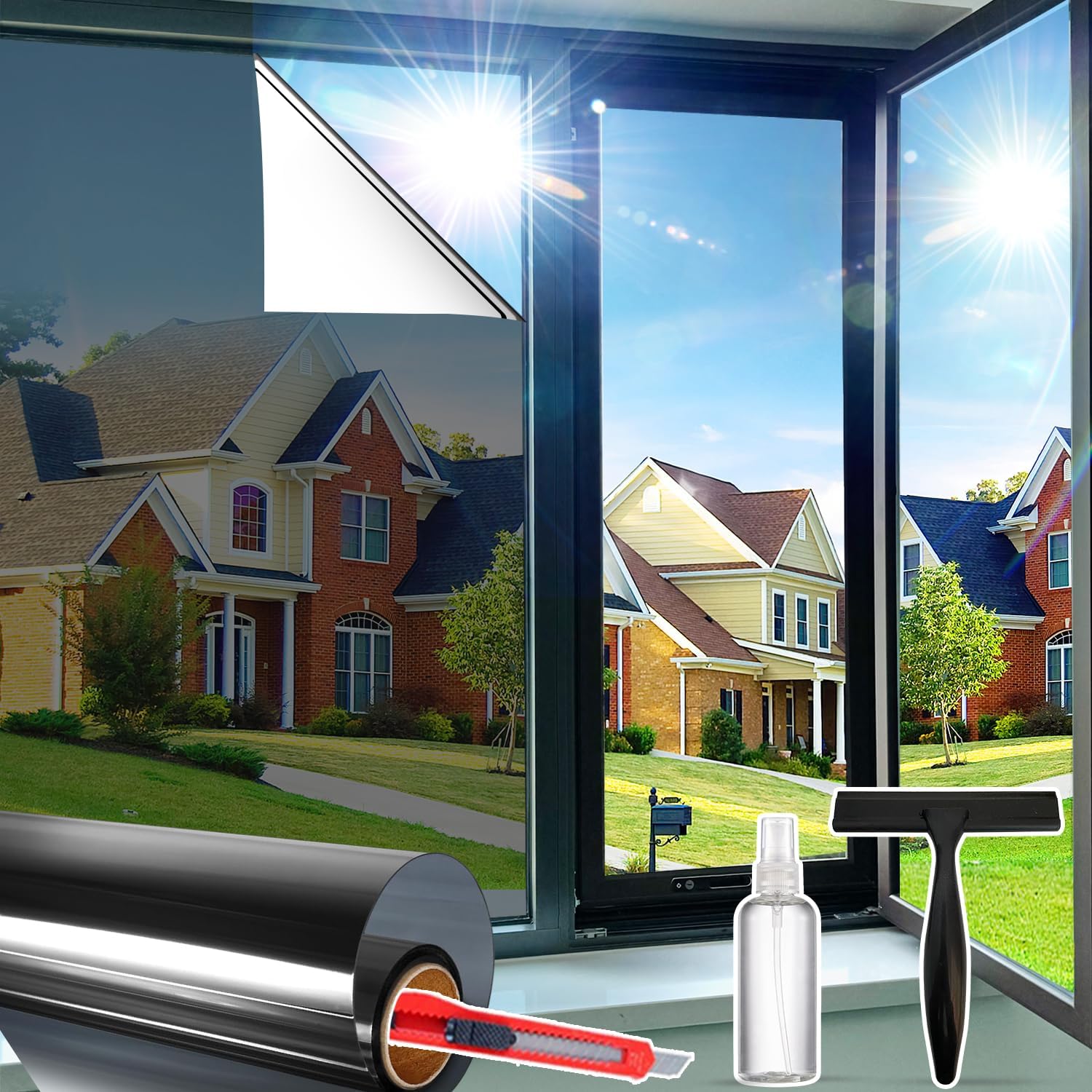Anti-Glare Sun Heat Control Window Privacy Film for Home