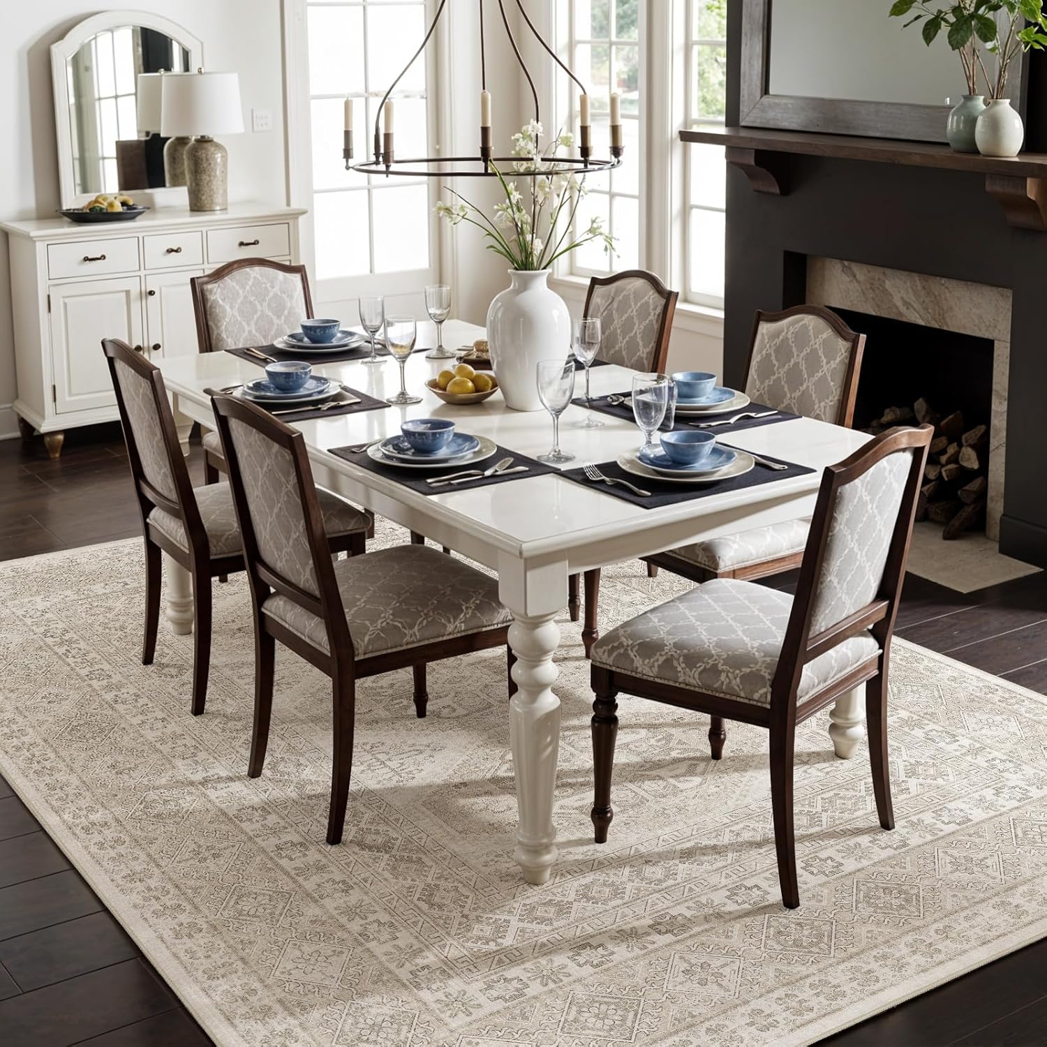 8X10 Area Rugs for Living Room: Washable Oriental Rug for Home