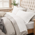 Jersey Knit 4pc Bed Sheet Set Queen Bright White - Super Soft Cotton