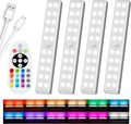 Under Cabinet Lighting 48 LED Rechargeable RGB 4 Pack - Remote Control