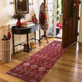 Snowflake Christmas Runner Rug 2x6 - Festive Red Hallway Mat