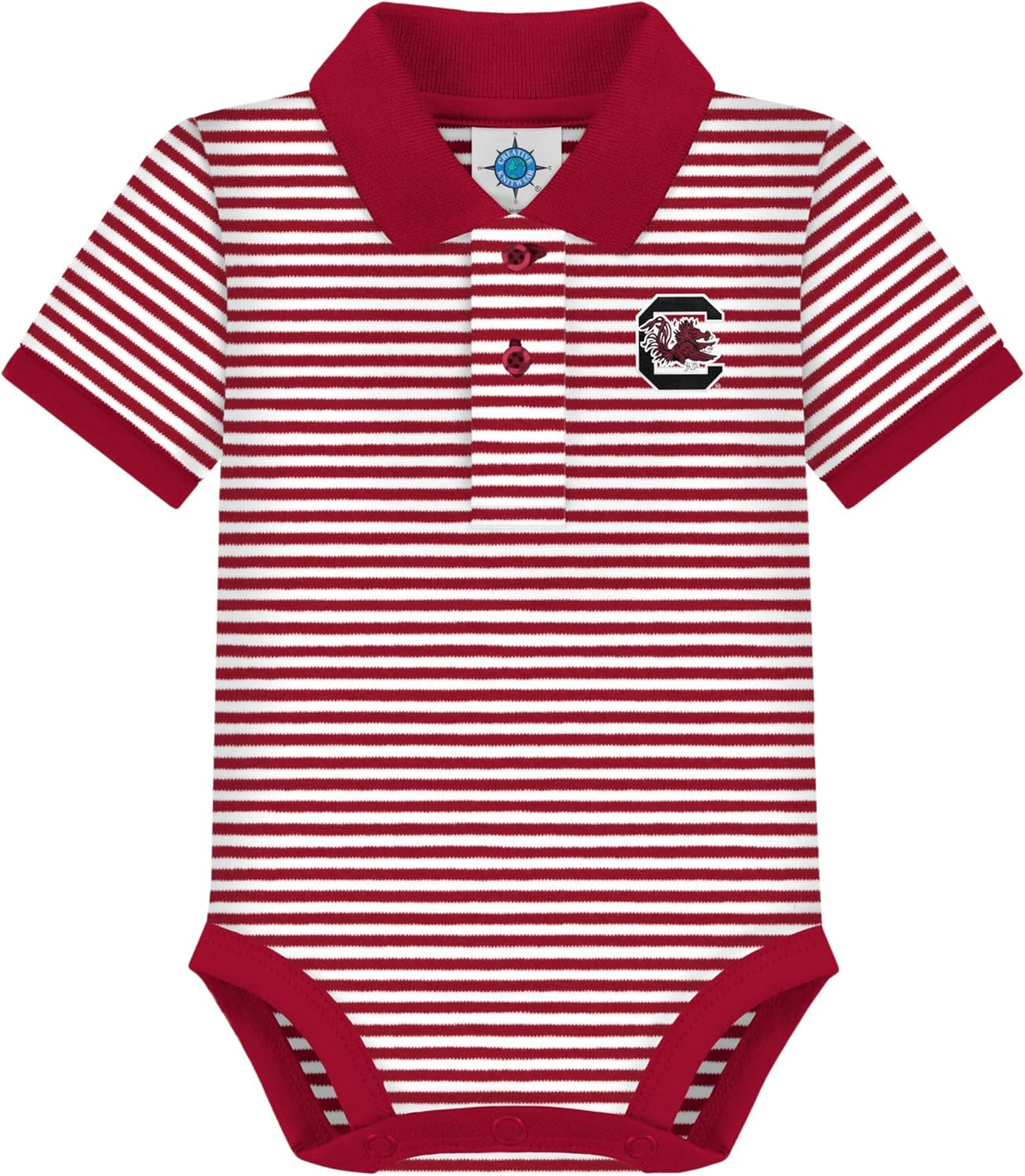 Creative Knitwear College Baby Striped Polo Bodysuit for Infants