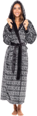 Alexander Del Rossa Plush Fleece Robe for Women - Thick, Hooded, Full