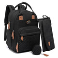 Diaper Bag Backpack Large Unisex Black - Handsfree Travel Pack