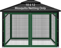 Gazebo Replacement Mosquito Netting 10x12 ft - 4-Panel Zippered