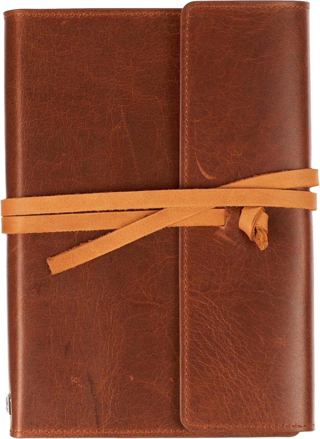 Premium Leather Travel Journal | 400 Lined Pages | Wrap Closure | Full-Grain African Leather | Leatherpress