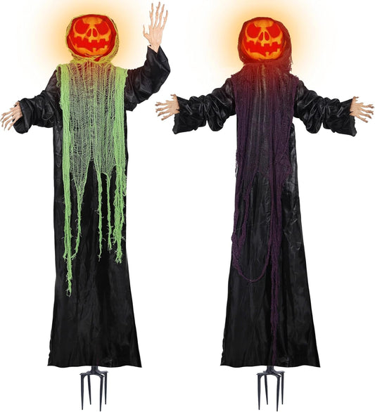 Yosager Halloween Decor Outdoor 6ft Lighted Ghost Pumpkin Men