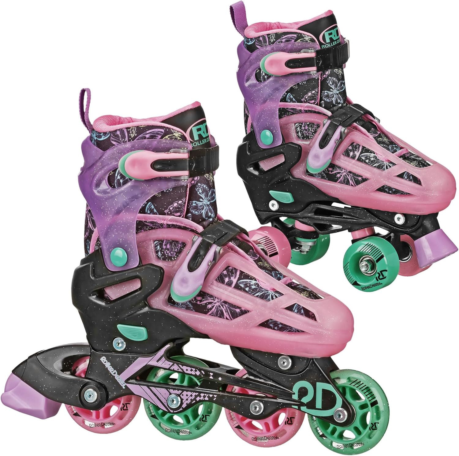 Roller Derby Falcon 2-in-1 Combo Skates for Kids, Adjustable