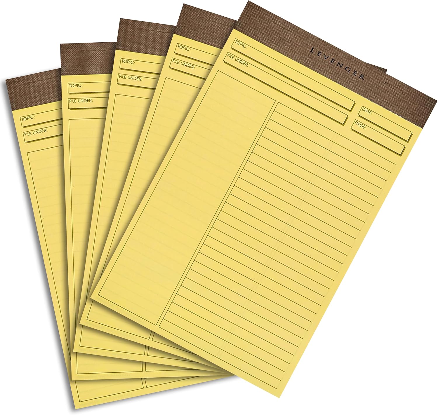 Levenger Cornell-Compatible Yellow Notepad 5-Pack