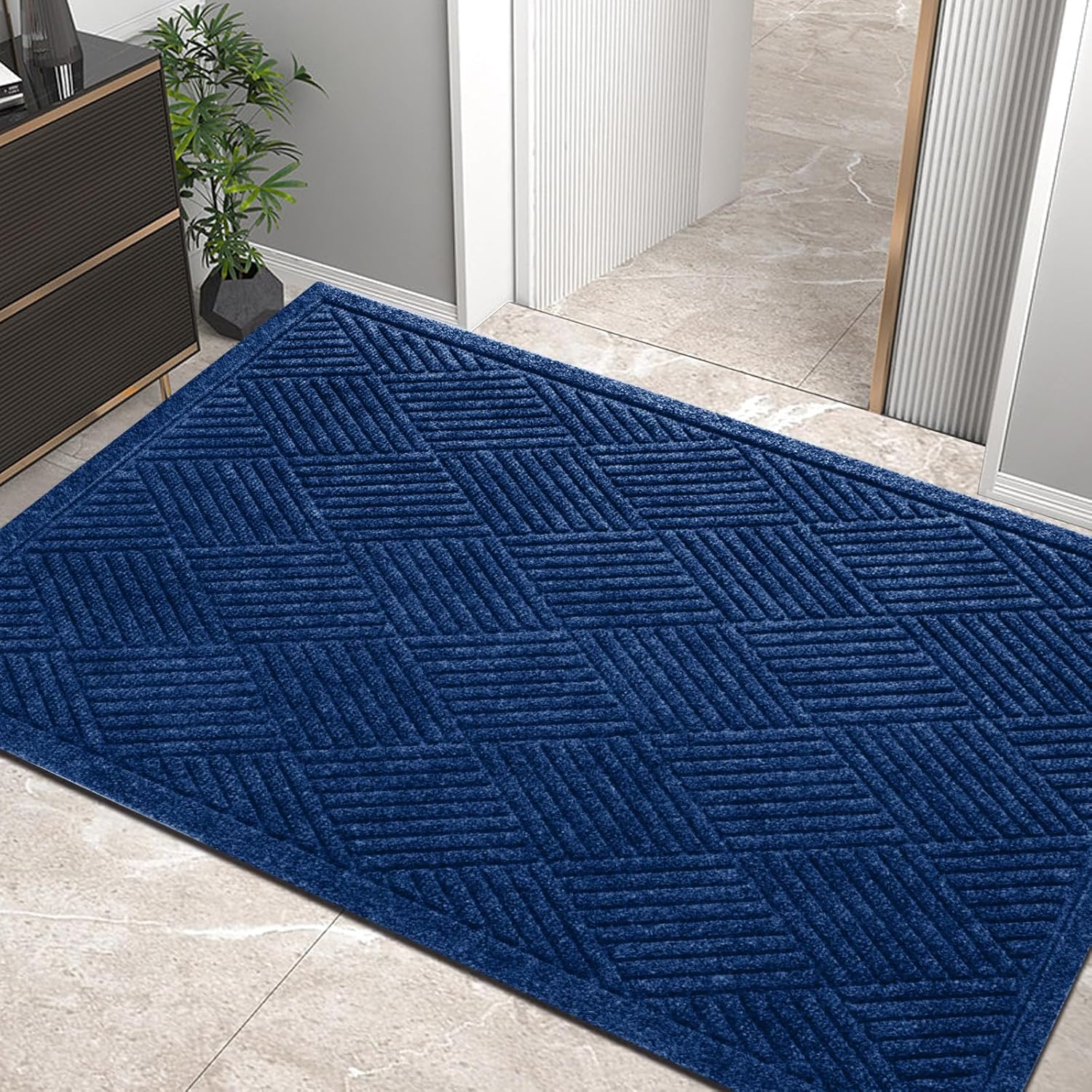 Sturdy Front Door Mat for Indoor Outdoor Use, Non-Slip Design