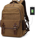Retro Canvas Laptop Backpack with USB Port for Travel Convenience