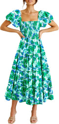 PRETTYGARDEN Women's Casual Summer Midi Dress - Flattering Puff