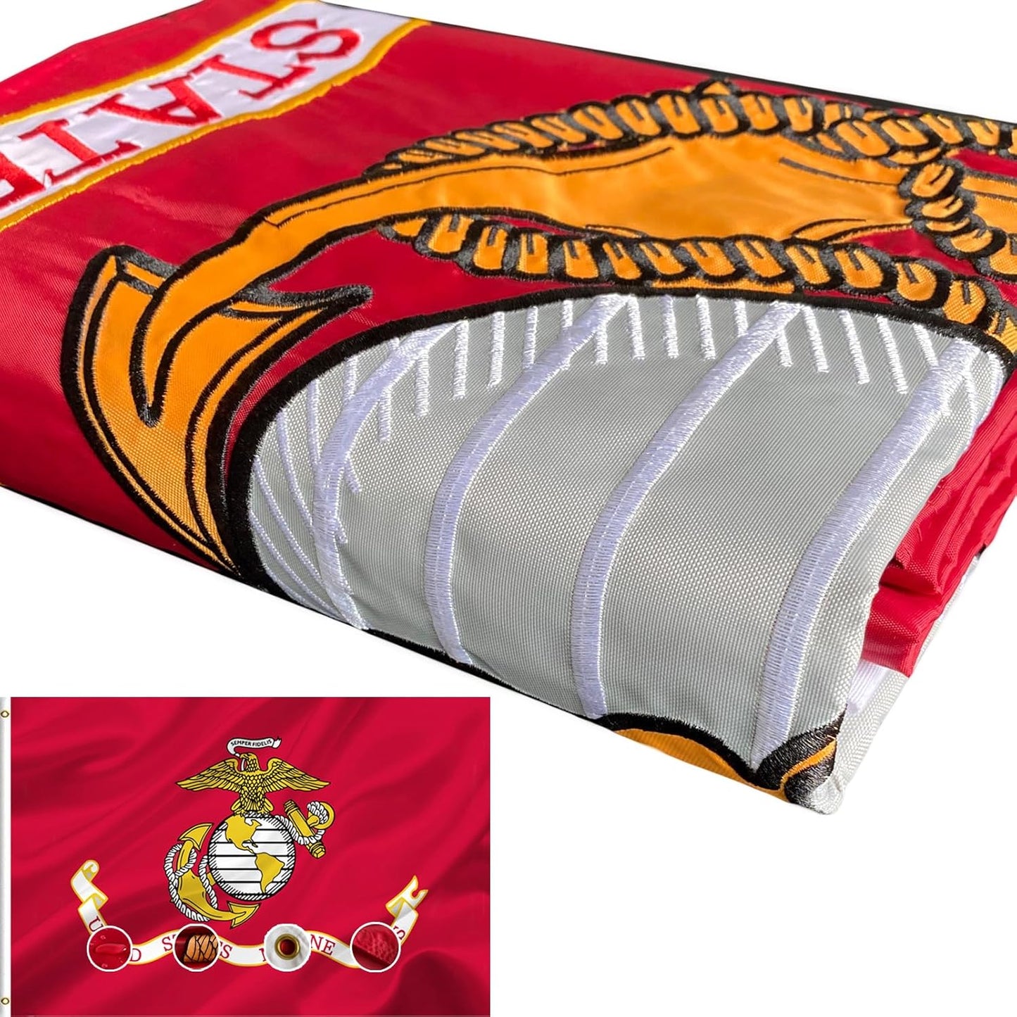 Marine Corps Embroidered Military Flags 3x5 Outdoor Display