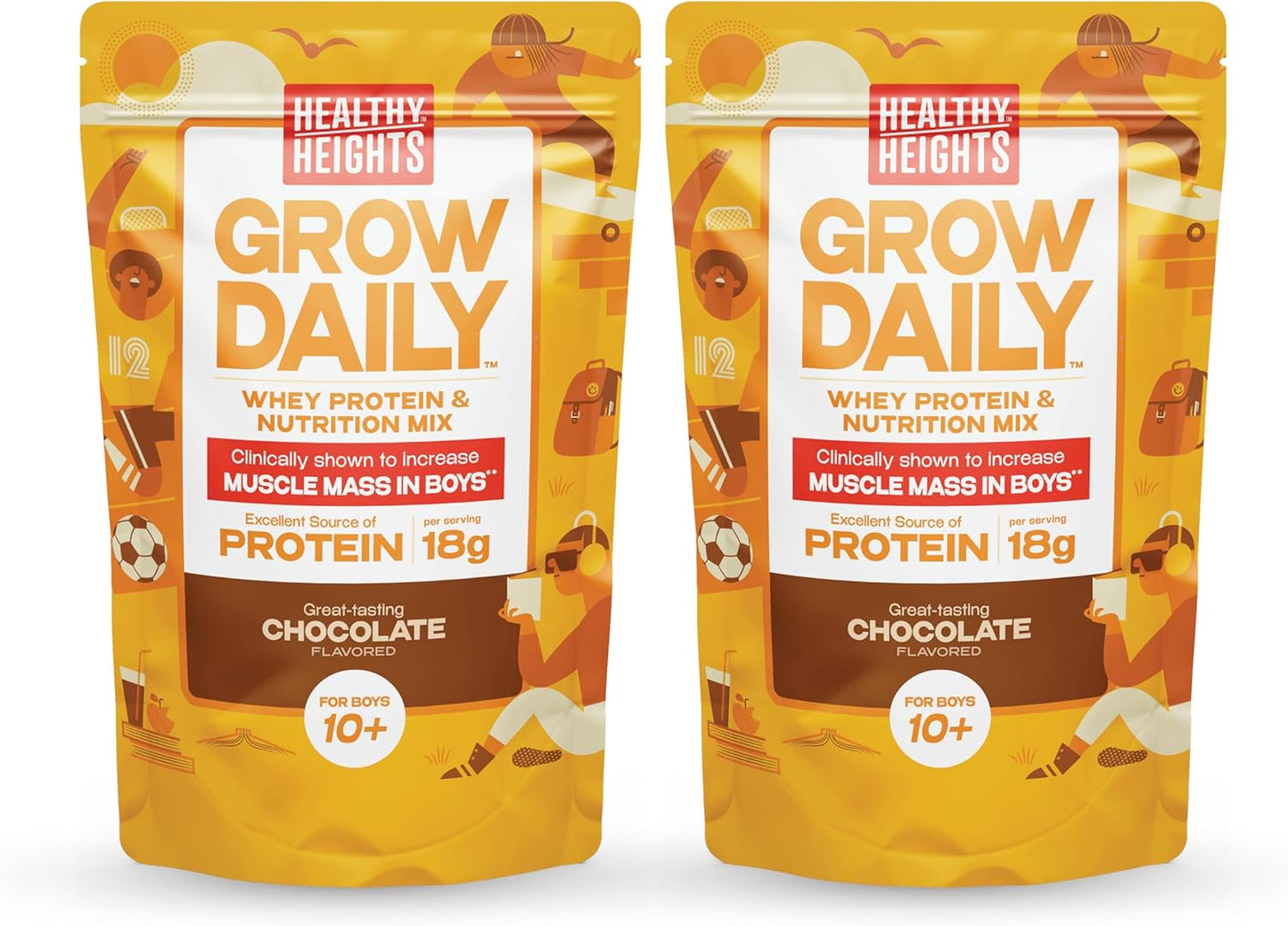 Healthy Heights Grow Daily Kids Protein Drink Mix for Boys 10