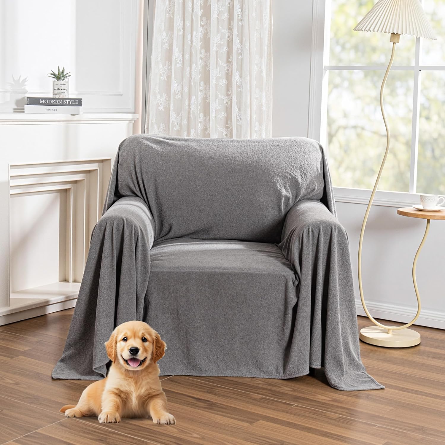MYSKY HOME Armchair Couch Cover for Dogs, Washable Sofa Slipcovers