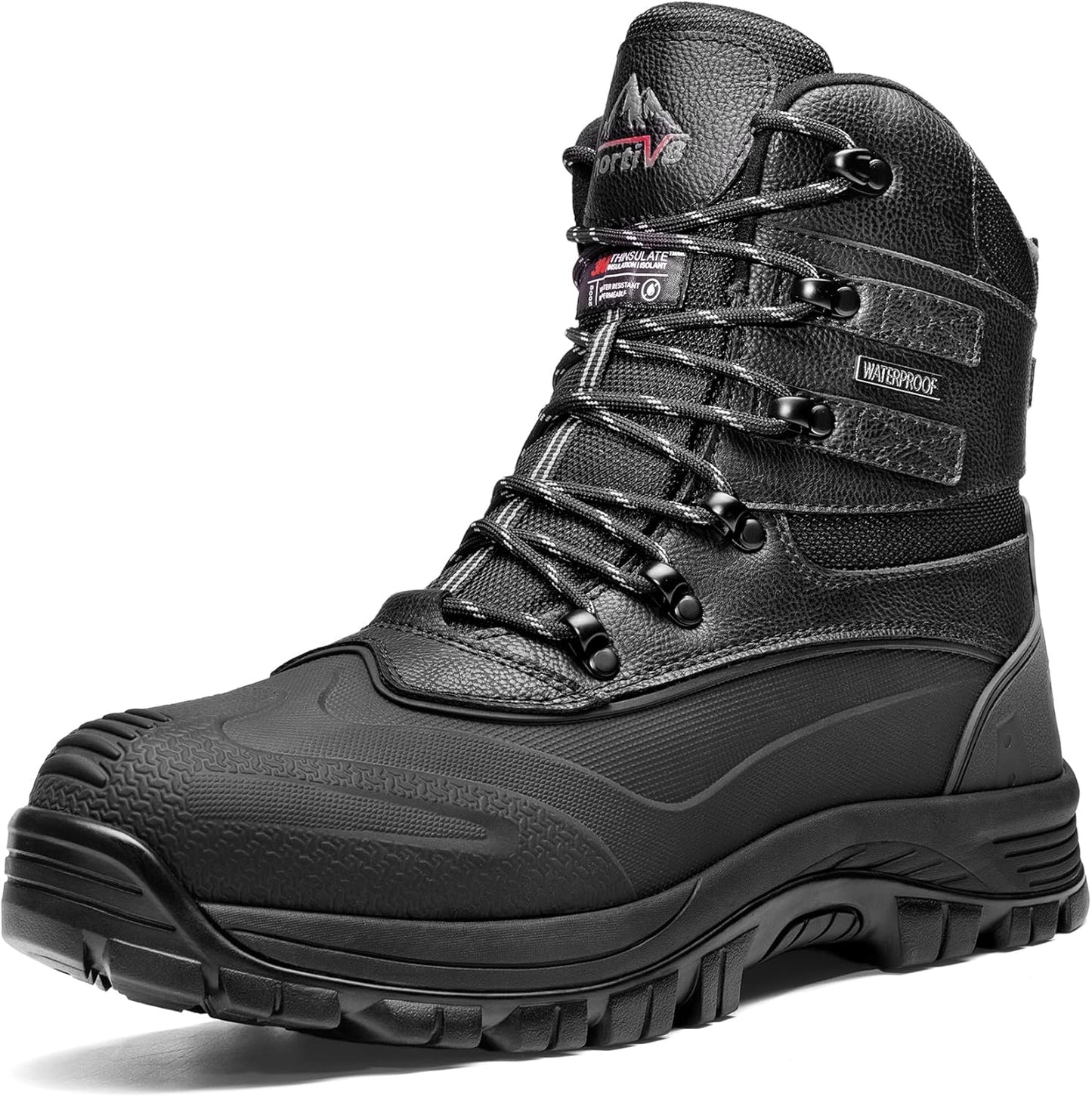 NORTIV 8 Men's Insulated Waterproof Snow Ski Boots for Winter