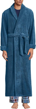 Lands' End Men's Full Length Turkish Cotton Terry Bathrobe - Cozy