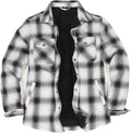 Men's Sherpa Lined Flannel Shirt Jacket - Cozy Brushed Plaid Shacket