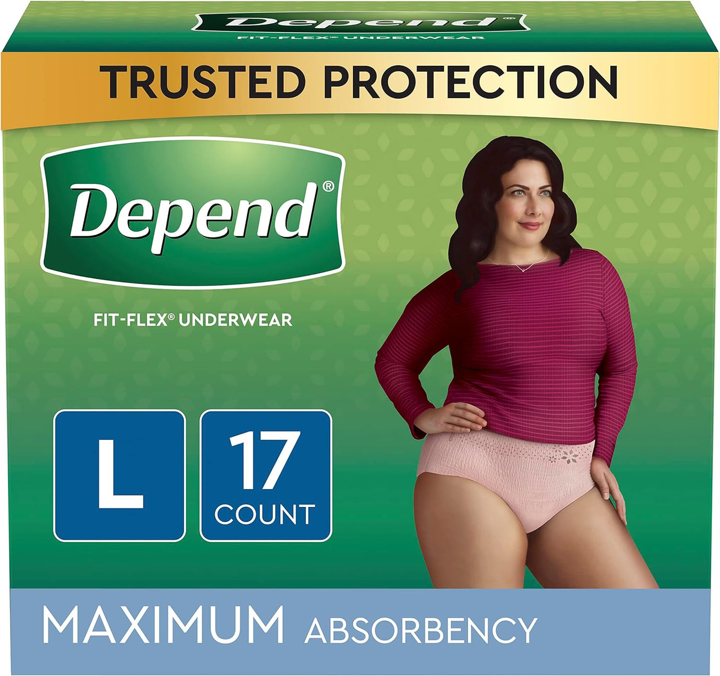 Depend FIT-FLEX Large Incontinence Underwear - Maximum Absorbency for Women