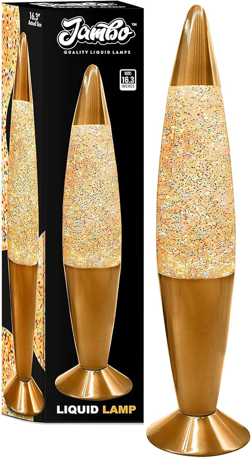 Jambo 16-Inch Rainbow Glitter Lamp for Magical Ambience