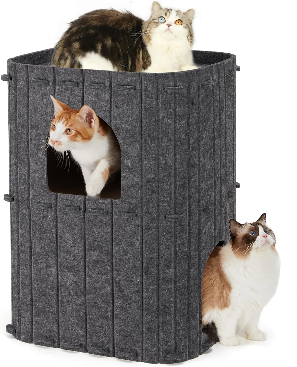 Cozy 2-Storey Cat House for Indoor Cats - Large Cat Bed Cave