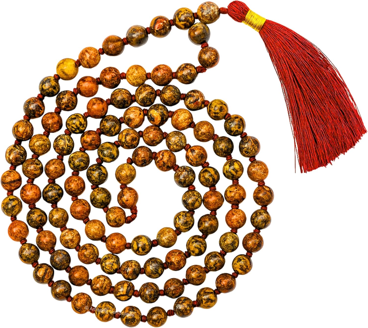 Leopard Jasper Mala Beads 108 for Meditation and Mindfulness