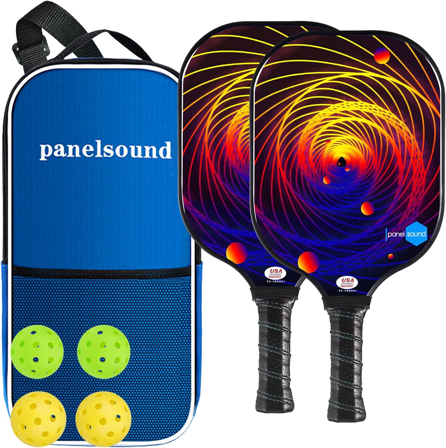 USAPA Approved Pickleball Paddles Set with 4 Outdoor Balls