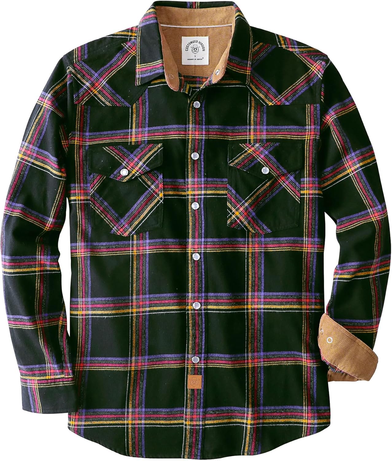 Dubinik Flannel Shirt for Men: Cozy Western Pearl Snap Style