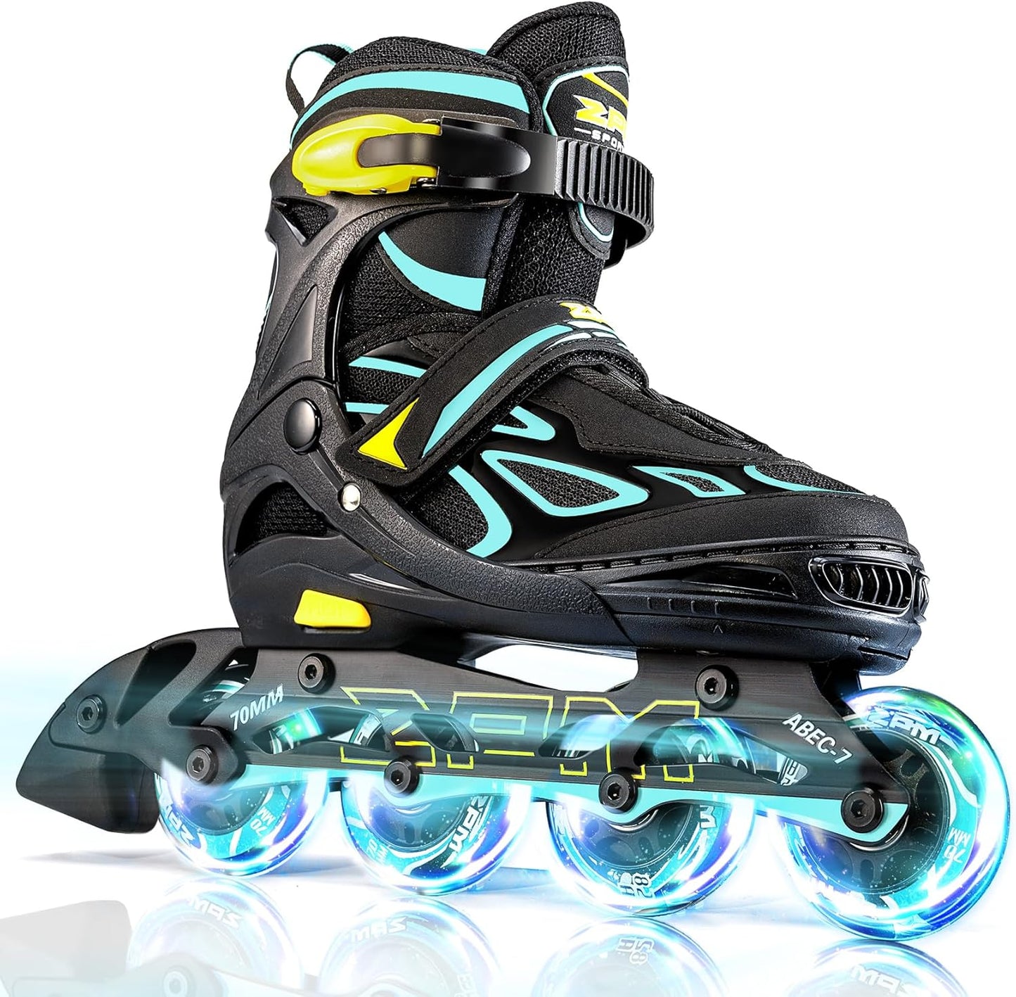 2PM SPORTS Vinal Girls Adjustable Flashing Inline Skates for Fun