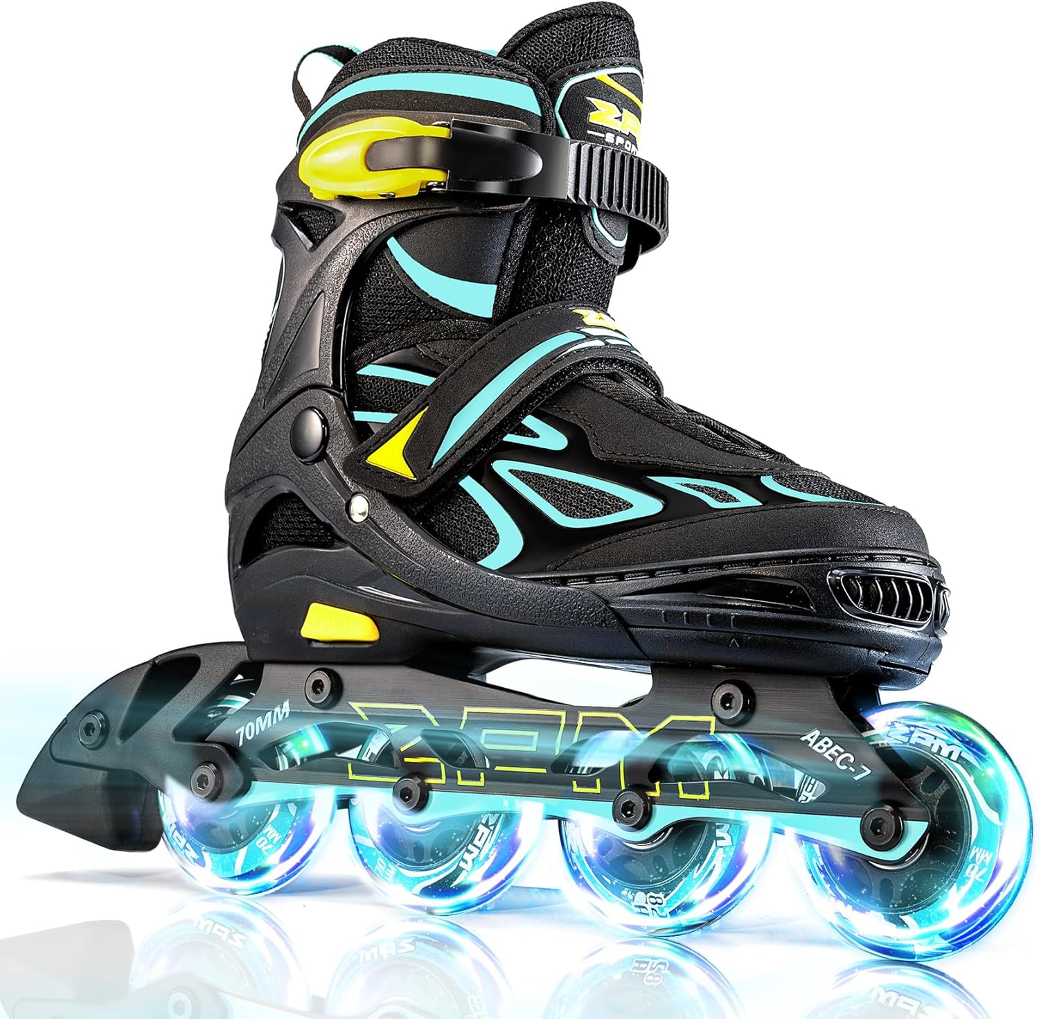 2PM SPORTS Vinal Girls Adjustable Flashing Inline Skates for Fun