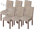 Genina Waterproof Chair Covers for Dining Room 6 Pack - Khaki fit