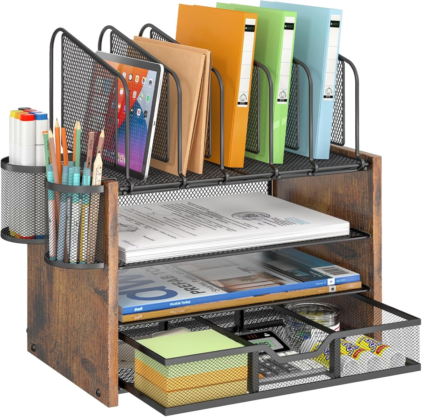 DAOUTIME 4-Tier Desk Organizer with Drawer