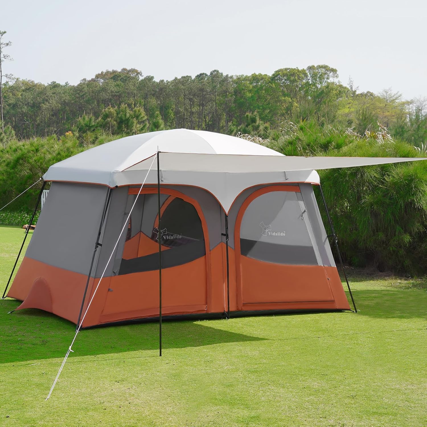 Vidalido 6-8 Person Camping Tent with Extended Vestibule Design