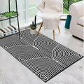 Tiffasea Living Room Rug 3ftx5ft Black and White - Reversible Cotton