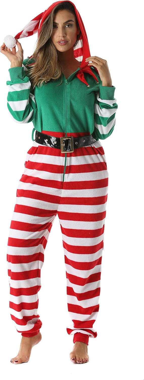 Festive Adult Christmas Onesie for Women Jumpsuit Pajamas