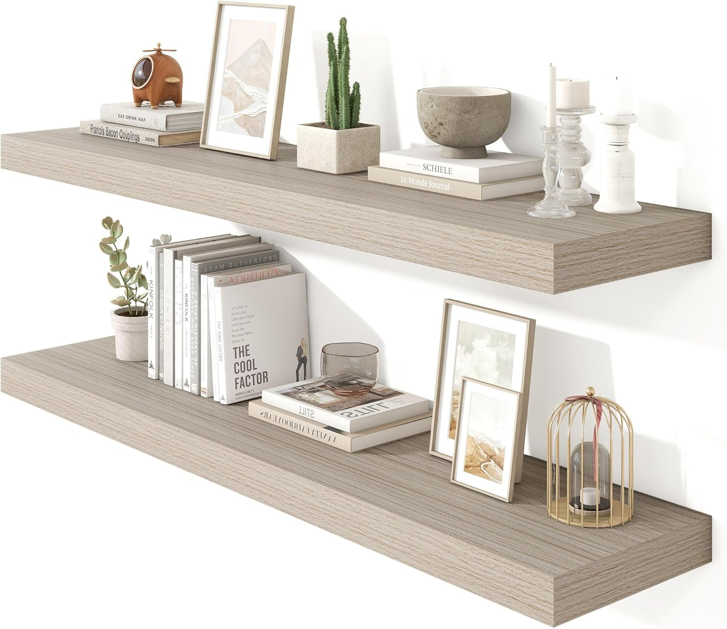 Heimlove 48in Floating Shelves for Wall - Rustic Wood Display